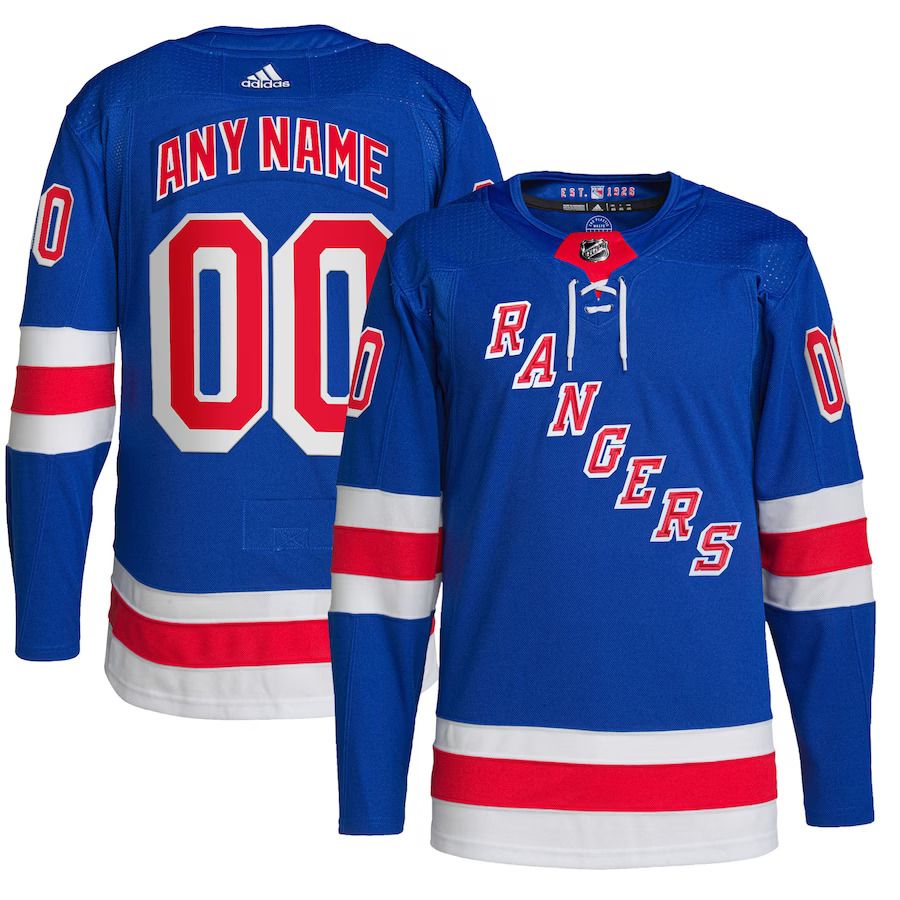 Men New York Rangers adidas Royal Home Primegreen Authentic Pro Custom NHL Jersey